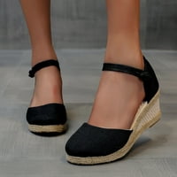 FVWitlyh crni klin sandale Žene smanjuju senge sandala