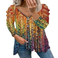 Bomotoo dame patchwork pulover patentni zatvarač u boji majica, ležerna cvjetna tunika tunika colorful
