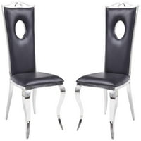 Moderan dizajn Pokretanje bočnih stolica Tapaciranje sive boje Tkanina i nehrđajući čelik Noge za trpezarije