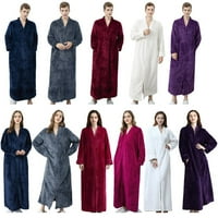 Par dugi patentni patentni zatvarač Flannel Flarije Dame Robe Muškarci Žene Topli Pajamas Bathrobe