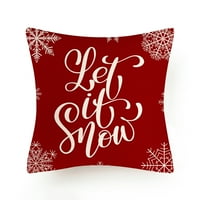 Božićni jastučnici Mekani poliester kvadratni jastuk pokriva set dekora pogodan za dnevni boravak kauč na razvlačenje jastučnica 17,72 * 17,72 * bijelo crveno
