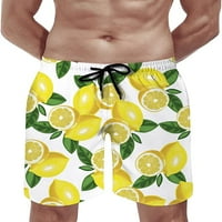 Muški limunski prskati kovčeg sa mrežaste kratke hlače za plivanje za brzo suho plaža Sharmas s džepovima