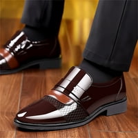 Katalemski modni ljetni i jesen muškarci kožne cipele s niskim potkrepljujućim prstima na listić na poslovno kožnim haljinama cipele za muškarce smeđu 8