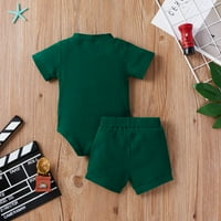 Douhoow Baby Ljetna odjeća unise kratki rukav s rebrastim čvrstim bodićima + kratke hlače