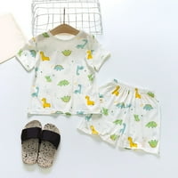 Toddler Boys Djevojka odjeća s kratkim rukavima Dječja pidžama Sleep Carpoon Strawberry Dinosaur Print
