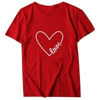 Majice za majice Bacoc za žene Žene Ležerne kratki rukav O vrat pismo Ispiši vrhovi u obliku srca