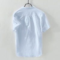 Muška majica T bluza s rukavima retro kratke muške košulje izmešavaju čvrste pamučne vrećice na vrhu