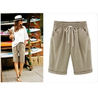 Ženske kratke hlače Lagane ljetne čvrste pet bodova Velike veličine pamučne pantalone casual pantalone