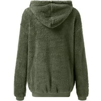 Djevojke Fuzzy Fleece pulover dukseve Dukserice Ležerne prilike sa labavim bojamaBloka sa zatvaračem