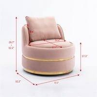 Okretna stolica za barel, akcentna stolica, baršuna za dnevni boravak, moderna stolica za slobodno vrijeme, ružičasta