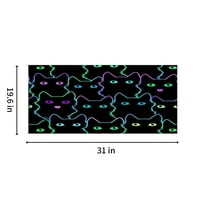 Halloween Crystal Velvet Mačke uzorak prostirki Neklizajući kuhinjski prostirku, ulazna prostirka za