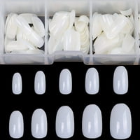 Lažni nokti Ovalni nokti Lažni okrugli nokti Puni prekrivač umjetna preša na noktima Prirodne veličine sa kutijom
