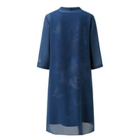 Ležerne haljine za žene Zimska jesen dugi rukav Boho Print Laod O-izrez Dugo poluvrijeme Šifonske šal