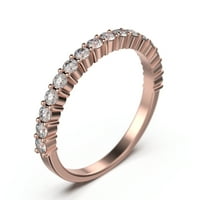 0,80ct zajednički prong dijamantni moissanite 18k ružičasto zlato preko srebrnog vjenčanog pojasa