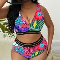 Badymincsl kupaći kupaći kostimi pokrivaju žene za žene, ženski ljetni plus tenk top cvjetni kostim