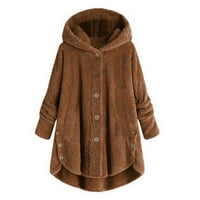 Jeseni zimski runo jakne za žene sa kapuljačom pune boje plus veličine Sherpa duksevi kaputi s toplim