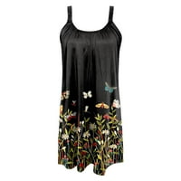 Ženska casual haljina bez rukava ljeto Halter Mini print Flowy Swing Beach Sundress Vestidos