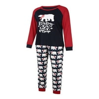 Liacowi roditelj-djeca božićne pidžame set crtani medvjed dugih rukava + hlače Porodična odjeća za outfit