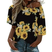 Ženska Boho Lood Top Ljetna bluza Majica Plus veličina cvjetna tiskana ramena ženska bluza Ženska majica