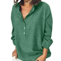 Ženska casual dugih rukava T majice Izgubite vrhove rezervoara, zeleno