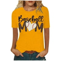 Pop prodavač Ženska moda casual bejzbol majčin dan tiskani okrugli vrat kratkih rukava vrhunska bluza narandžasta xl