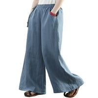 Glookwis Wone Solid Color Loungewear Lounge Dno labavi fit pune palazzo nacrtane pantalone bočni džepovi pantalone hlače