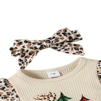 Novorođenče Djevojke za božićnu odjeću Leopard Romper pušeći pukovnik