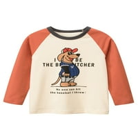 GRIANOOK Kids majice crtani print T majica Crew vrat pulover dječake labavi pad na vrhu haljine ruševine