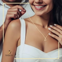 Privjesak za srce 14K Zlato napunjeno 24 Ogrlica set Curb lanac kubični cirkonijski šarc nakit za žene