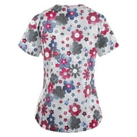 Ženske vrhove bluza Žene kratki rukav modni grafički grafički otisci T-majice Okrugli dekolte Ljetna