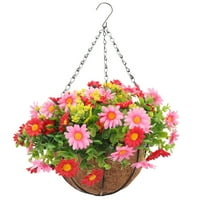 Umjetno cvijeće u visećim košarom Viseći košaricu cvijeća Dekor Vrtna korpa