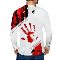Jsaierl majice s dugim rukavima za muškarce 3D ručne grafike Top casual posada Boja blok Novost Novelty
