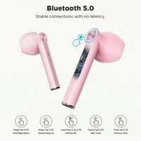 Bluetooth slušalice True bežični stereo uši u mic Pink J7G za LG K22, Q70, k k k8x, baršun, krilo, v