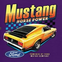 Wild Bobby Ford Yellow Mustang CoundPower automobili i kamioni Žene Grafički dugi rukav, ljubičasta,
