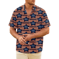 4. jula muška havajska majica SAD Nacionalna zastava Grafički kratki košulja košulja 3D 3D Print vanjskih