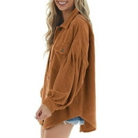 Loopsun Ljetna ušteda odjeća za ženske jeseni kaput, ženske pune boje casual dugih rukava džep labav