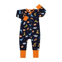 Advoicd Jumpsit Baby Ljetna odjeća Jumpsinuit PAJAMAS Ispisana reprodukcija ROMPER jednodijelni Zip odijelo za spavanje ROMper Extra Male Rompers