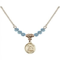 Ogrlica sa pozlaćenom zlatom sa plavim matrovskim mjesecom kamene perle i šarm Saint Joshua