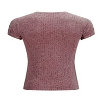 Luxplum muškarci mišići tee v izrez T majica majica kratki rukav modni pulover Sport bluza crvena m
