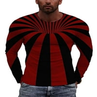 Avamo Basic Okrugli vrat T Majica za muškarce s dugim rukavima 3D grafički tees casual plaid print tanki
