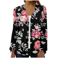 Tking Fashion Womens Cardigan Lagana otvorena prednja labava Ležerna košulja s dugim rukavima TOP CARDIGAN