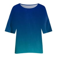 Koaiezne ženske ljetne pamučne posteljine modni plus veličine t majica okrugli vrat Srednja majica s