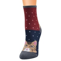 Levmjia Compression Socks za žene Cleariance Comfort Fit Coral Fleece Print Deblji četverokinje s kliznim