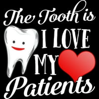 Istina zuba je da volim svoje pacijente stomatolog Valentines Dan zuba Muški crni grafički tee - Dizajn