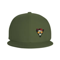 Douzhe Flat Wirm Cap Snapback Hat, Skull Cool kostur Ispiši podesiva bejzbol kapu zelene odrasle osobe