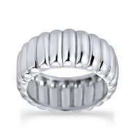 Jedinstvena ravnica 14k bijelo zlato preko sterlinga srebrnog finog vjenčanog prstena za muškarce i žene zvona veličine-6