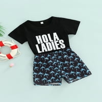Caitzr ljetni toddler Kids Boys Outfits Pismo Ispiši kratke majice TOPStries Print Hots set