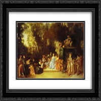 Antoine Watteau matted crne ukrade uokvirene umjetničke otiske na otvorenom