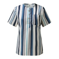Ženska majica s kratkim rukavima ljetni modni casual trendi ispisani tee tipka izrez dame bluze za žene