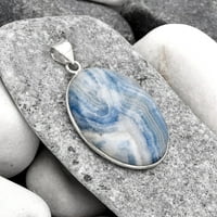 Prirodni plavi sheelite - Turska Sterling Silver Privjesak nakit SDP79050